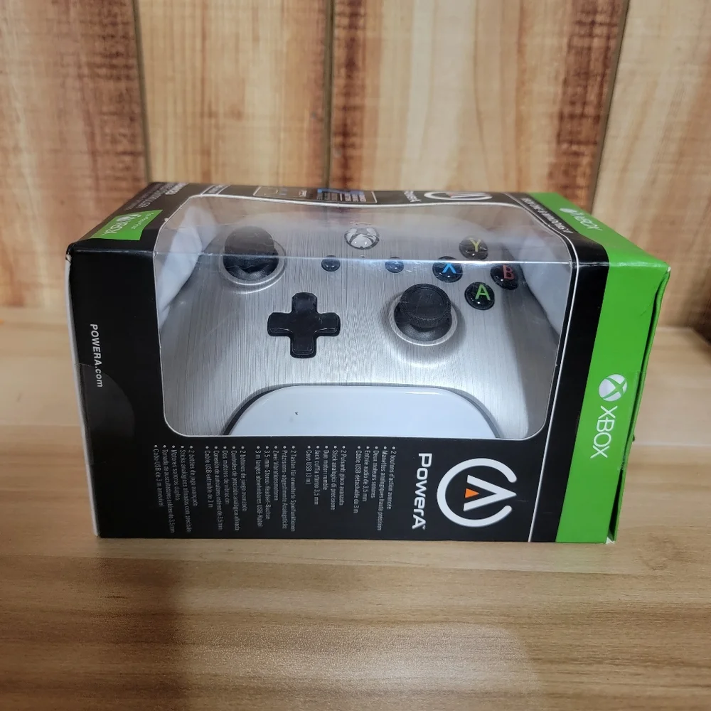 PowerA Enhanced Wired Controller for Xbox One and Windows 10 Brushed Aluminum - Picture 1 of 16